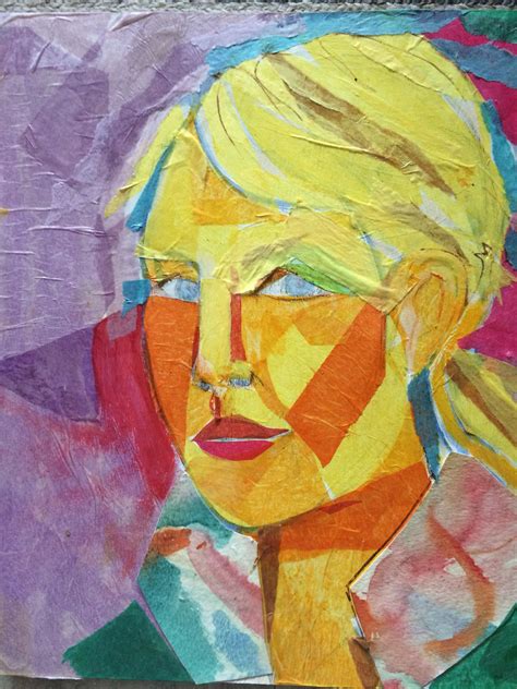 portrait collage tissue paper art painting abstract faces