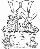 Easter Pages Coloring Eggs Egg Basket Colouring Hard Chicks sketch template