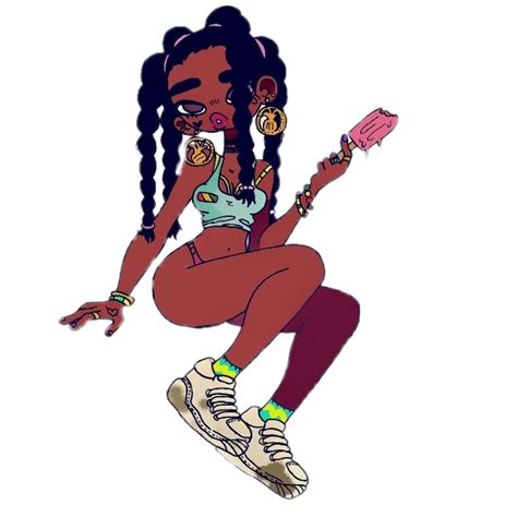 Cartoon Baddie Blackgirl Drawing Sticker By Sxlanaa Free Download