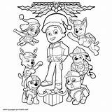 Paw Patrol Coloring Pages Christmas Printable Print Chase Skye Sheets Cartoon sketch template