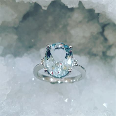 aquamarine diamond ring ct white gold dm jewellery design