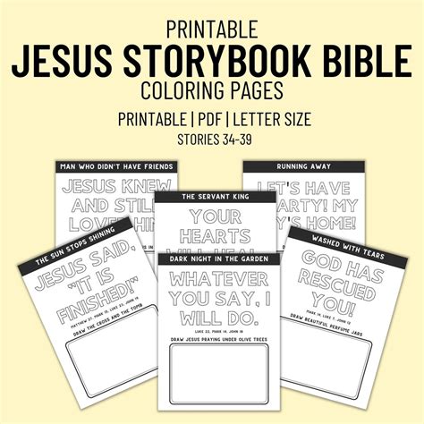 jesus storybook bible coloring pages  kids stories   etsy