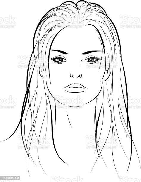 womans face 04 stock illustration download image now istock