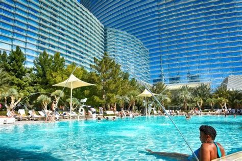 The View Of The Aria Hotel Pool Picture Of Vdara Hotel