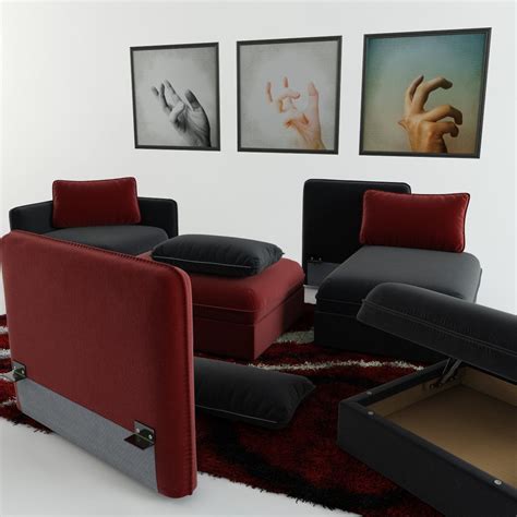 modular sofa carpet  triptych  model cgtrader