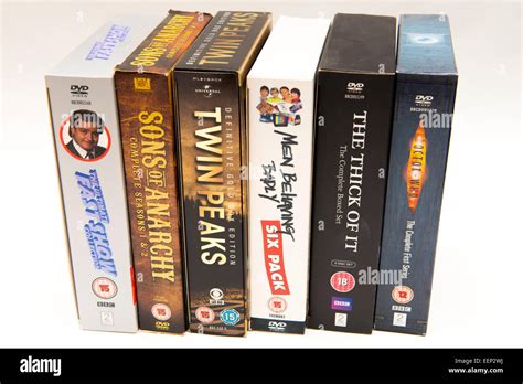 pile  tv dvd box sets stock photo alamy