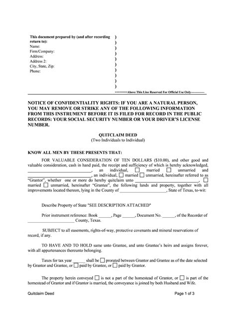 texas quitclaim deed form fill   sign printable  template