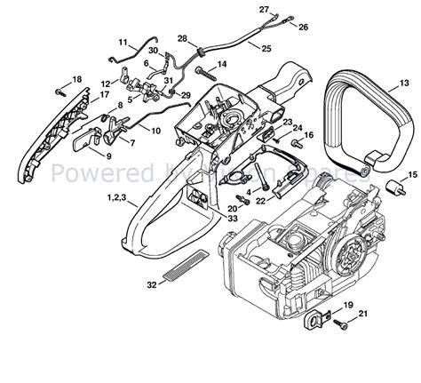 stihl ms  chainsaw msz parts diagram handle housing ms  engine repair saha small