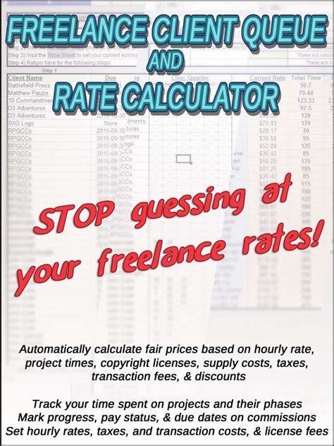freelance client queue rate calculator jeshields drivethrurpgcom
