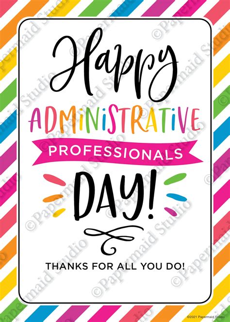 printable administrative professionals day card employee etsy