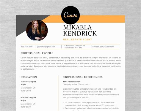 resume real estate agent template canva resume templates resume