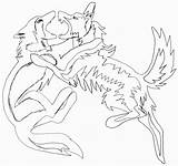 Fighting Wolves Drawing Wolf Fight Getdrawings Anime Step sketch template