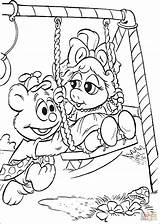 Coloring Pages Baby Swings Miss Piggy Printable Fozzie sketch template