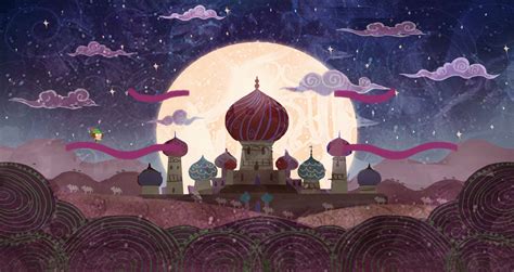An Illustration Of A Mosque In The Middle Of A Night Sky With Stars And