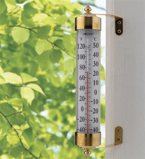 large swivel brass thermometer wind  weather