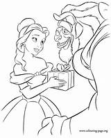 Beast Coloring Beauty Gift Bella Colouring Belle Disney Giving Give La Beautiful Bestia Amore sketch template