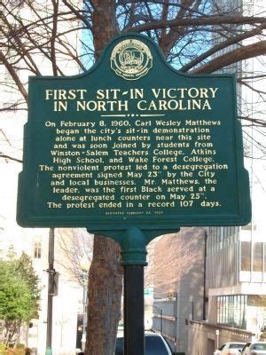 sit  victory  north carolina historical marker