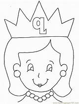 Queen Coloring Pages Alphabet Drawing Letter Printable Easy Alphabets Kids Clipart Colouring Education Print Clip Color Book Popular Drawings Coloringpagebook sketch template