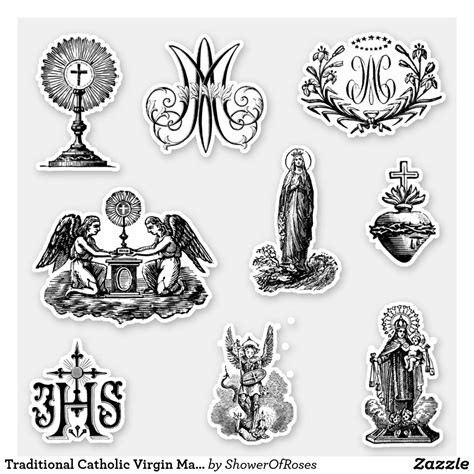 traditional catholic virgin mary angels saints sticker zazzle