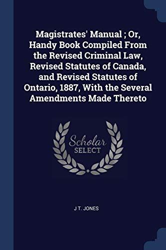 magistrates manual  handy book compiled   revised criminal law revised statutes