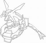 Pokemon Coloring Rayquaza Mega Pages Drawing Games Getdrawings Go sketch template