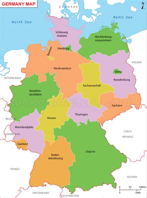 germany map deutschland karte map  germany germany states map