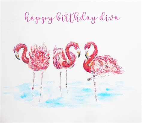 happy birthday flamingo card etsy sweden