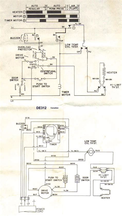schematic ge dryer timer wiring diagram
