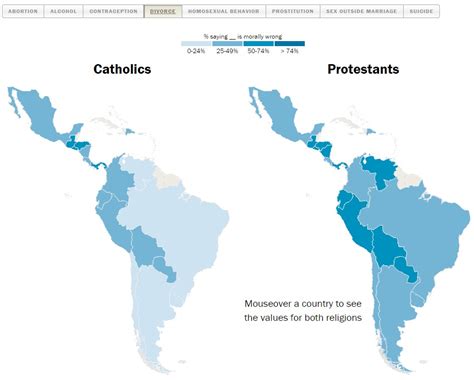 Religion And Morality In Latin America [maps]