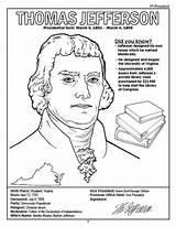 Coloring Jefferson Thomas Pages Independence Declaration Presidents President Printable American Book Facts Getcolorings Divyajanani Kids sketch template
