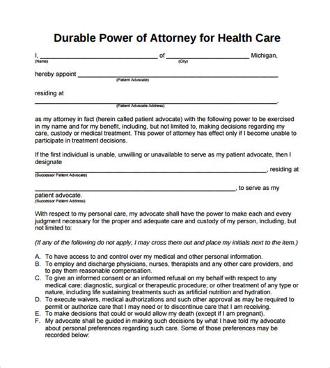 printable durable power  attorney form ohio