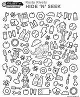 Seek Hide Coloring Pages Printable Rivets Rusty Print Activity Sheet Color sketch template