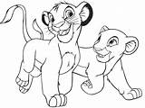 Coloring Lion King Pages Simba Nala Young Kids sketch template