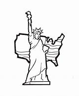 Liberty Statue Coloring Pages Drawing Kids Outline Clipart July Template Line Printable 4th Learning Cliparts Coloring4free Print American Color Years sketch template