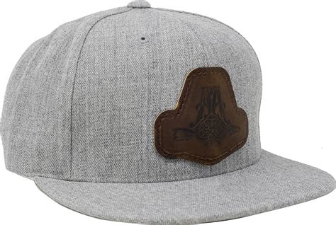 baseball cap flat brim hat grey twill arrowhead patch ebay