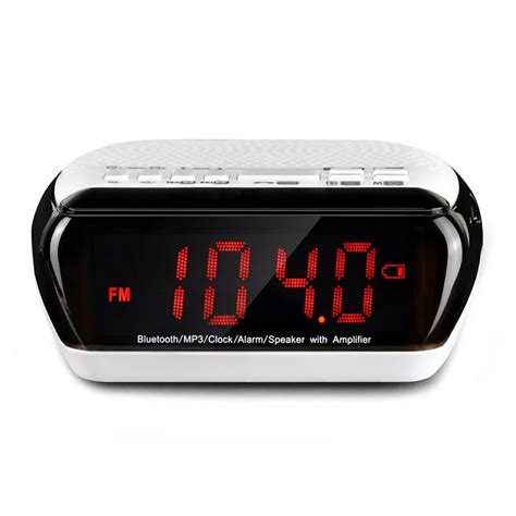 wireless bluetooth stereo speaker  player led alarm clock  digital display fm radio