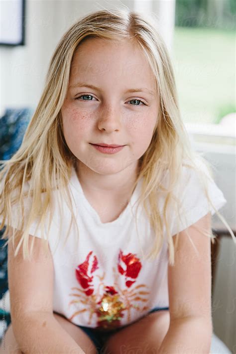 Nine Year Old Girl By Stocksy Contributor Helen Rushbrook Stocksy