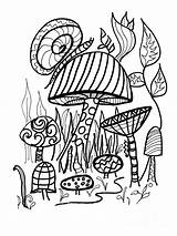 Mushroom Snail sketch template