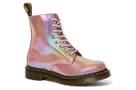 dr martens pink iridescent platform boots shoes hypebae