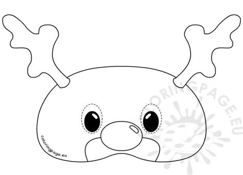 felt reindeer mask rudolph template coloring page  reindeer mask