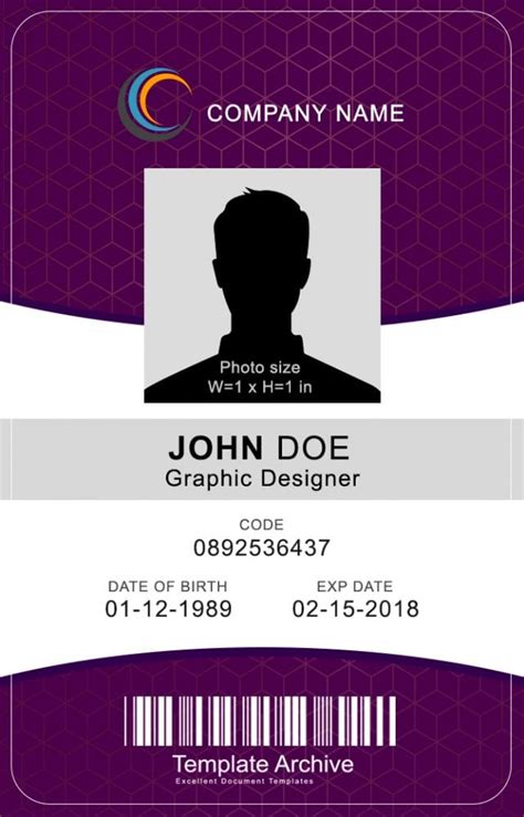 printable id badge template