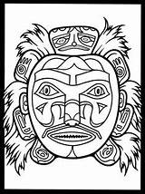 Masks Coloring Dover Publications Native American Pages Mask Welcome Book Kwakiutl sketch template