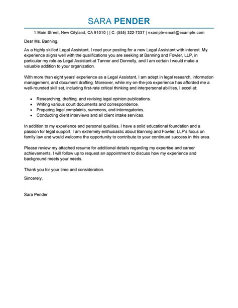 amazing legal assistant cover letter examples templates  trust