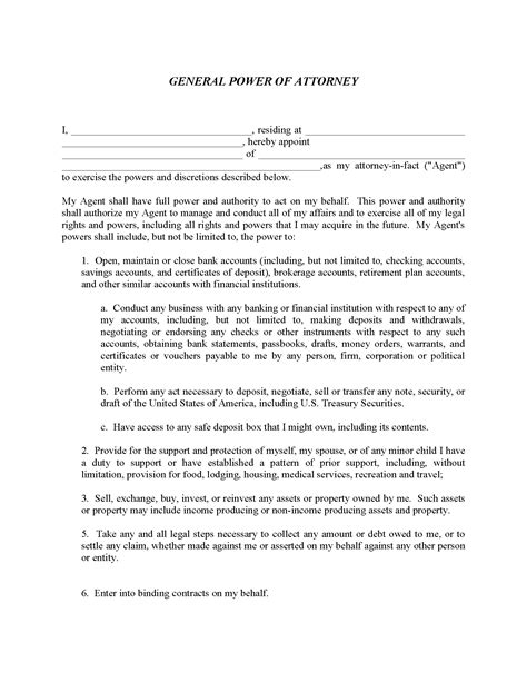 power  attorney  printable forms printable forms