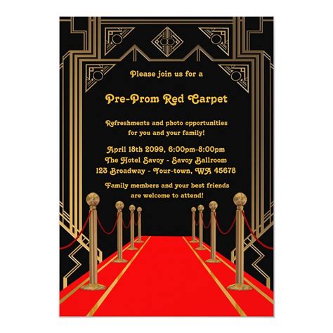 red carpet invitation template