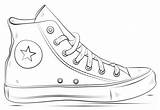 Converse Coloring Sneaker Clipart Pages Webstockreview sketch template