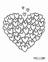 Hearts Valentine Doodle Printcolorfun sketch template