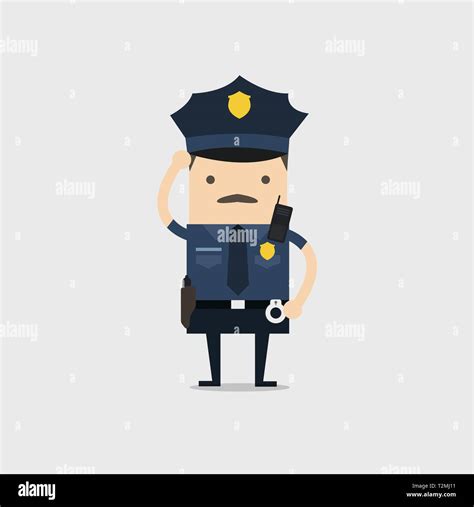 police officer funny cop cartoon character stock vector