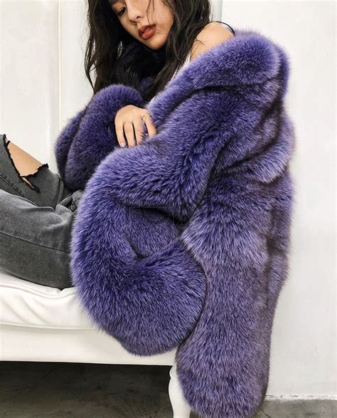 purple fox fur jacket fox fur jacket fox fur fur jacket