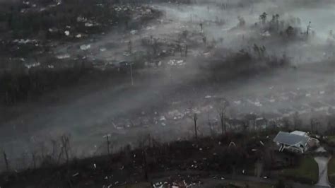 video drone footage shows aftermath  tornado  ripped  alabama
